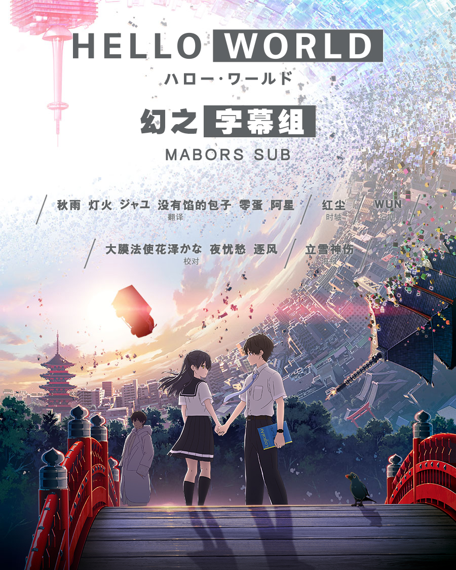 【幻之字幕组】剧场版 你好世界 HELLO WORLD [1080P][双语][CHS&JPN][BDrip][AVC AAC YUV420P8]插图icecomic动漫